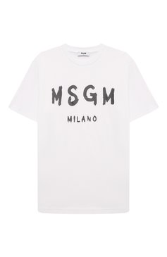 Детская хлопковая футболка MSGM KIDS белого цвета, арт. F4MSJUTH290 | Фото 1 (Драгоценные камни: Проставлено; Материал сплава: Проставлено; Рукава: Короткие; Материал внешний: Хлопок; Девочки Кросс-КТ: футболка-одежда; Ростовка одежда: 8 лет | 128 см, 6 лет | 116 см, 16 лет | 164 см, 12 лет | 152 см, 10 - 11 лет | 140 - 146см)