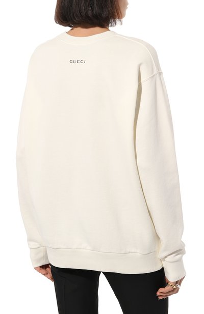 Хлопковый свитшот GUCCI белого цвета по цене 122400 руб., арт. 617964 XJDQT, фото 4 Хлопковый свитшот GUCCI, арт. 617964 XJDQT, фото 4