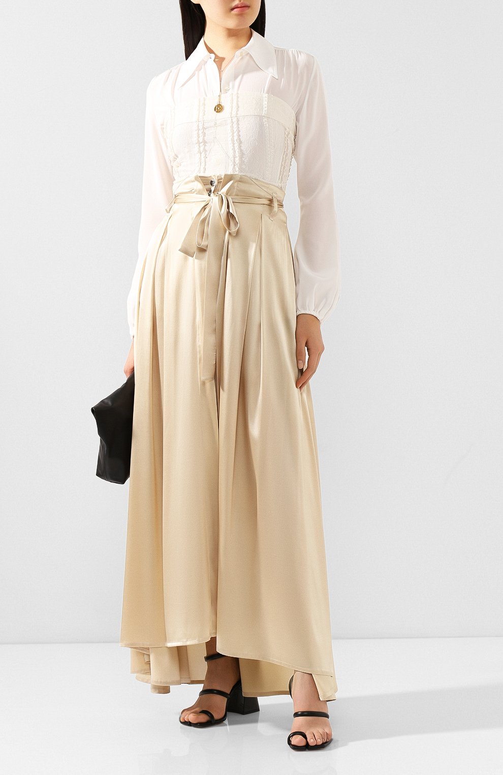 Шелковая юбка ANN DEMEULEMEESTER кремового цвета по цене 164000 руб., арт. 2001-1750-P-108-020, фото 2 Шелковая юбка ANN DEMEULEMEESTER, арт. 2001-1750-P-108-020, фото 2