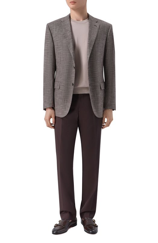 Шерстяные брюки Andrea Campagna ZIP/1/LP1658 Коричневый  ZIP/1/LP1658 Фото 2