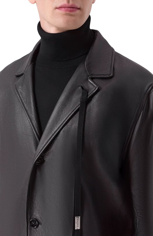 Кожаное пальто Ann Demeulemeester B0013107/LT038 Чёрный  B0013107/LT038 Фото 5