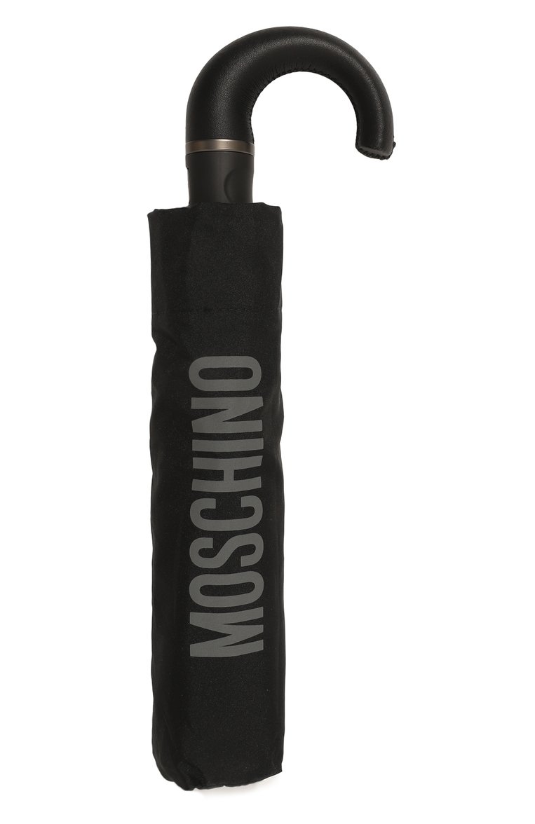 Мужской складной зонт MOSCHINO черного цвета, арт. 8064-T0PLESS | Фото 5 (Нос: Не проставлено; Материал: Металл, Текстиль, Синтетический материал)