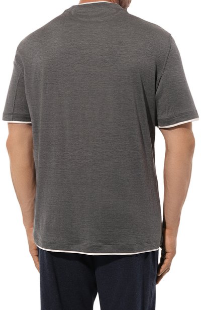 Футболка из шелка и хлопка BRUNELLO CUCINELLI, арт. MH8367427W, фото 4