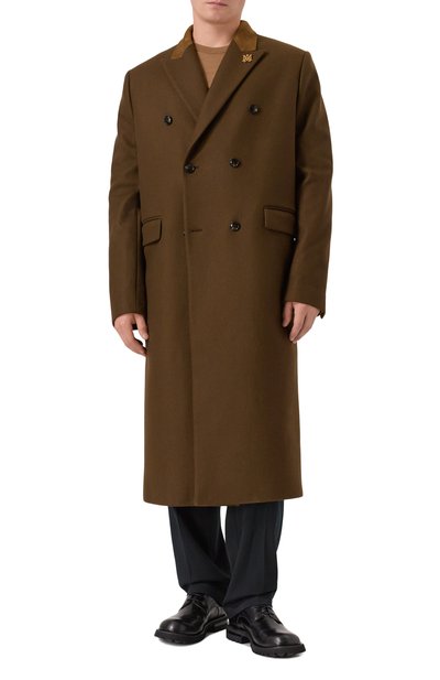 Шерстяное пальто AMIRI коричневого цвета по цене 277000 руб., арт. AMCTDS1003, фото 3 Шерстяное пальто AMIRI, арт. AMCTDS1003, фото 3