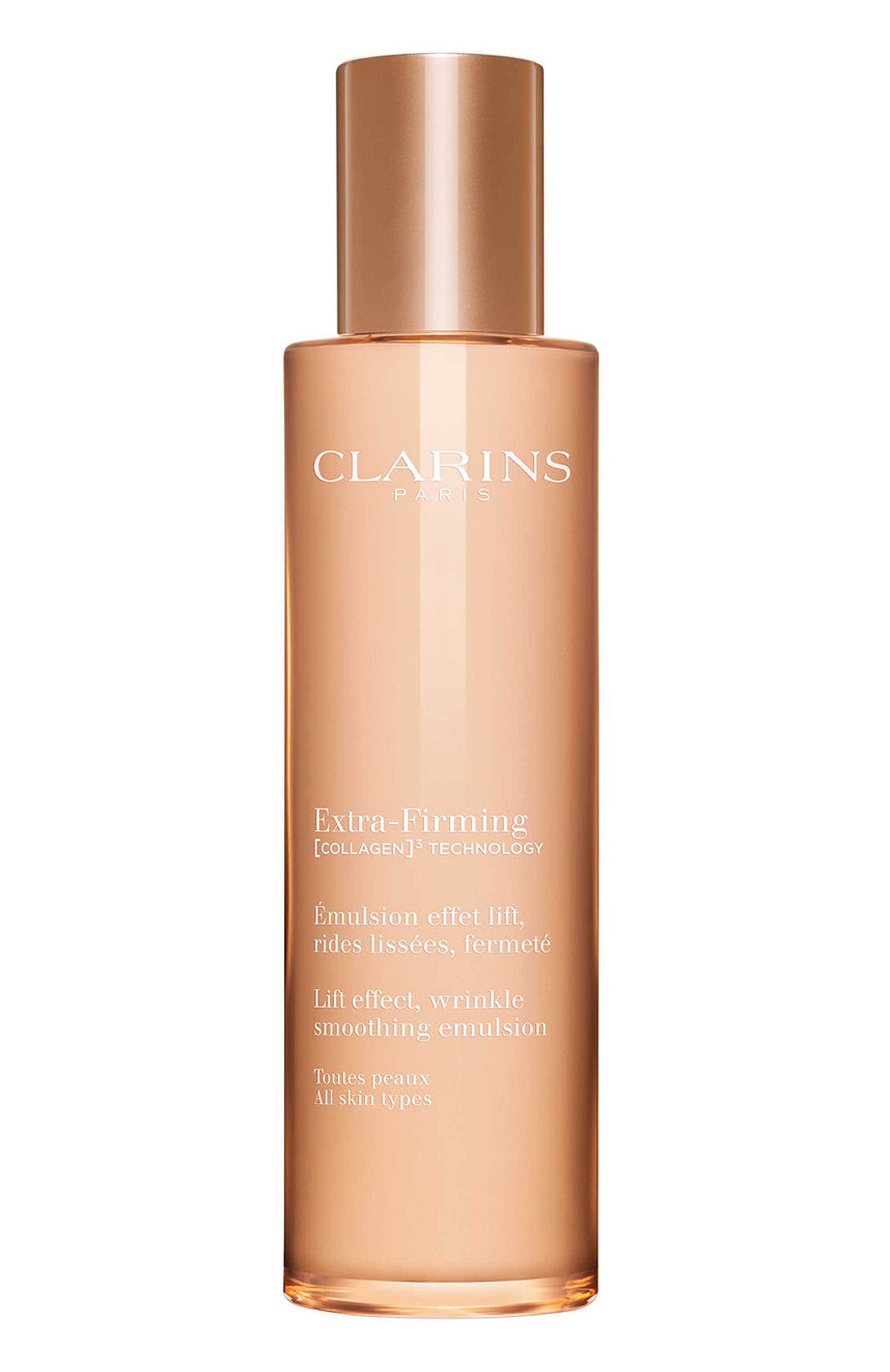 Регенерирующая эмульсия для любого типа кожи extra-firming (100ml) CLARINS бесцветного цвета по цене 10950 руб., арт. 80110139, фото 1 Регенерирующая эмульсия для любого типа кожи extra-firming (100ml) CLARINS, арт. 80110139, фото 1