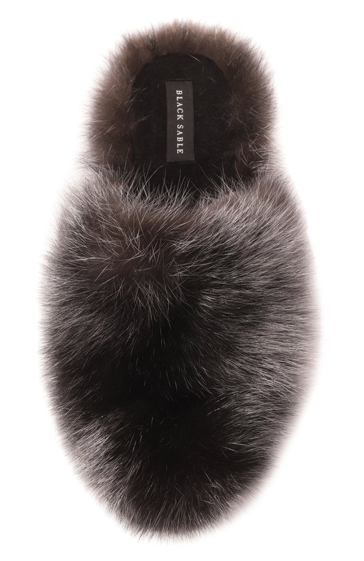 Меховые домашние туфли Enigma Black из соболя Black Sable BS-24M/EB Коричневый  BS-24M/EB Фото 6