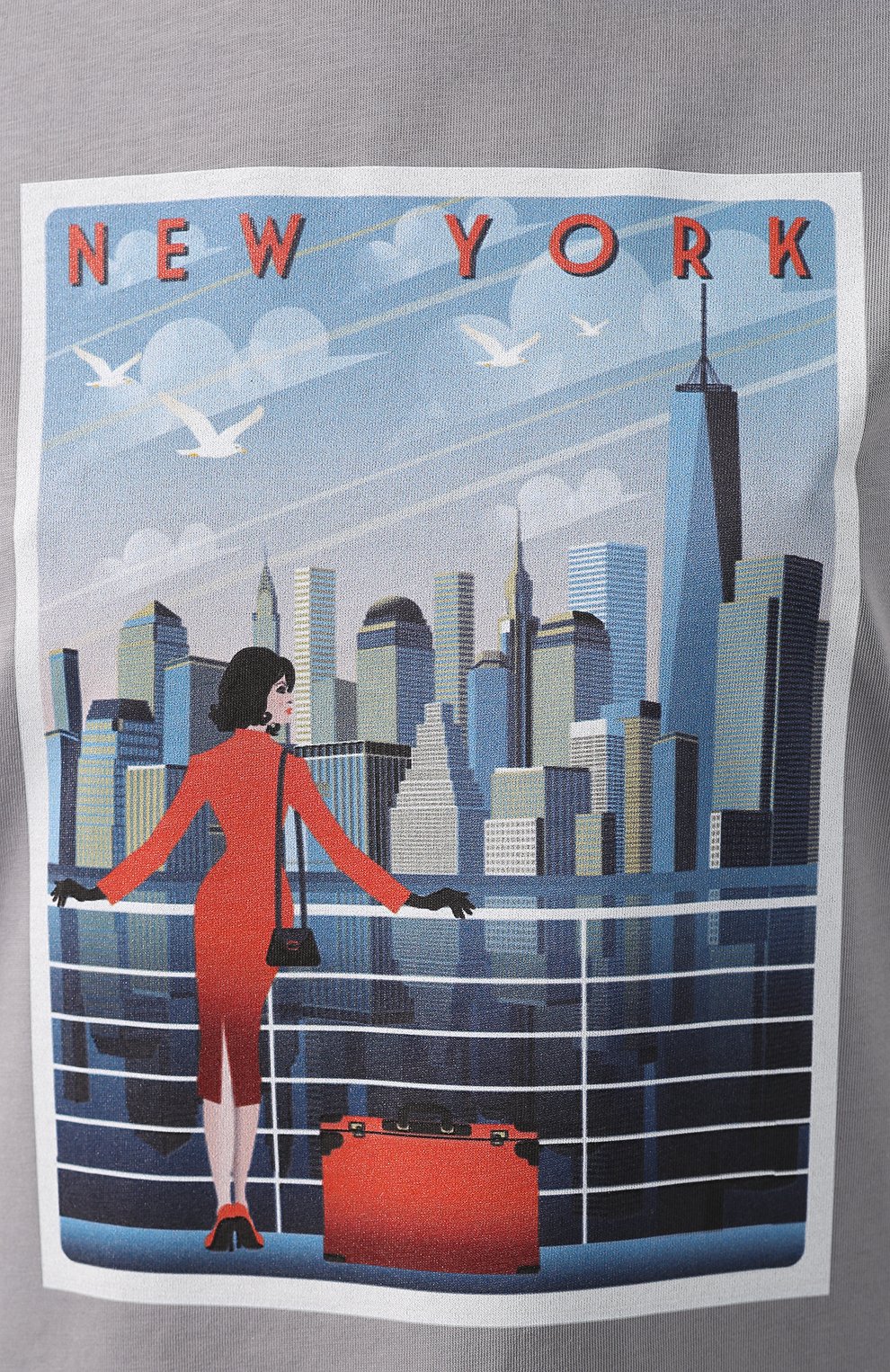 Хлопковая футболка SEVEN LAB серого цвета по цене 5880 руб., арт. T19-NEW YORK grey, фото 5 Хлопковая футболка SEVEN LAB, арт. T19-NEW YORK grey, фото 5