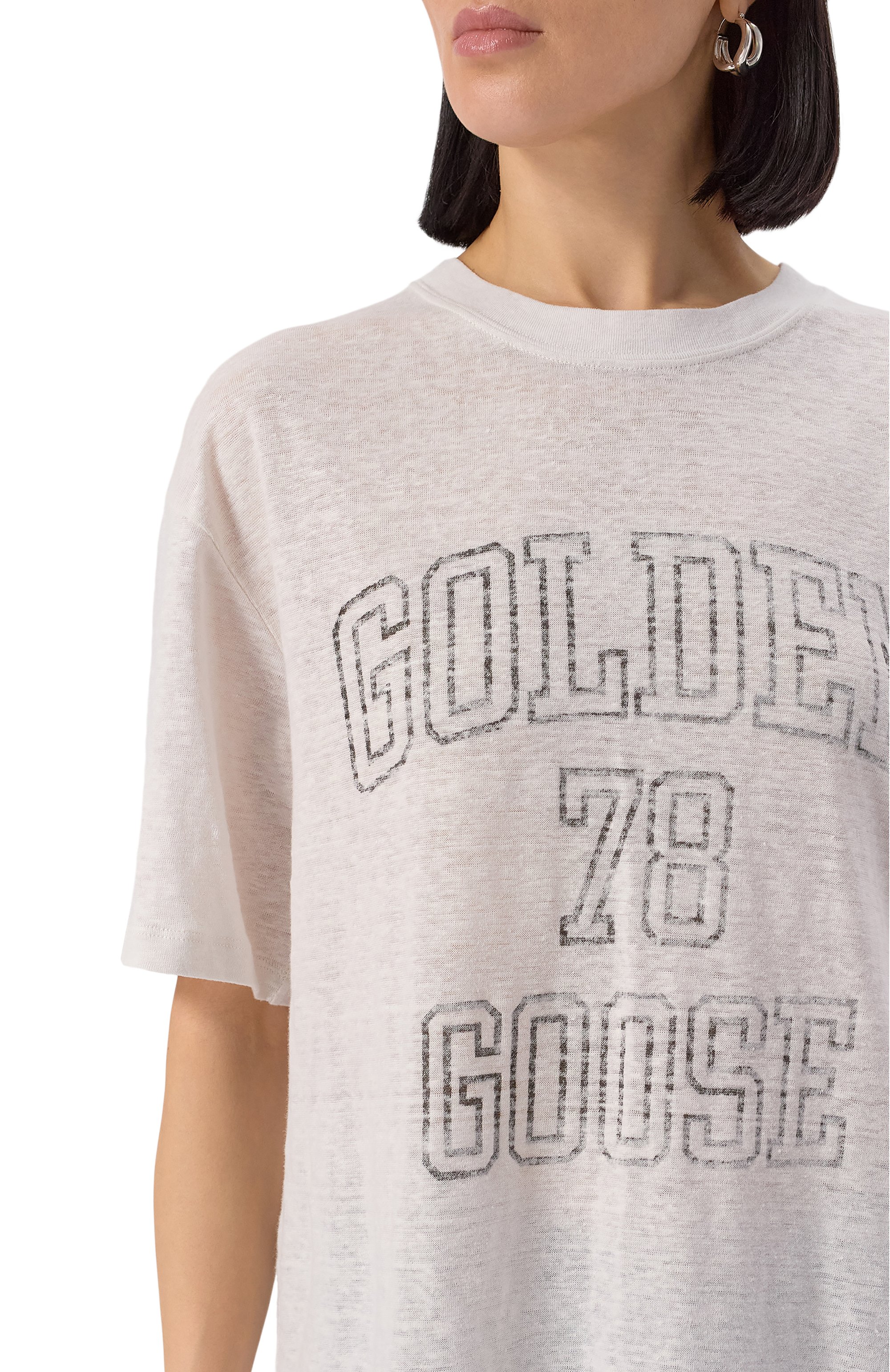 Льняная футболка GOLDEN GOOSE DELUXE BRAND, арт. GWP01874.P001891, фото 5