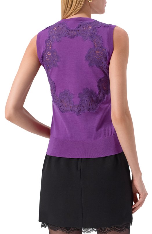 Топ из шерсти и хлопка Dolce & Gabbana FXT02T/JDVCS Фиолетовый  FXT02T/JDVCS Фото 4