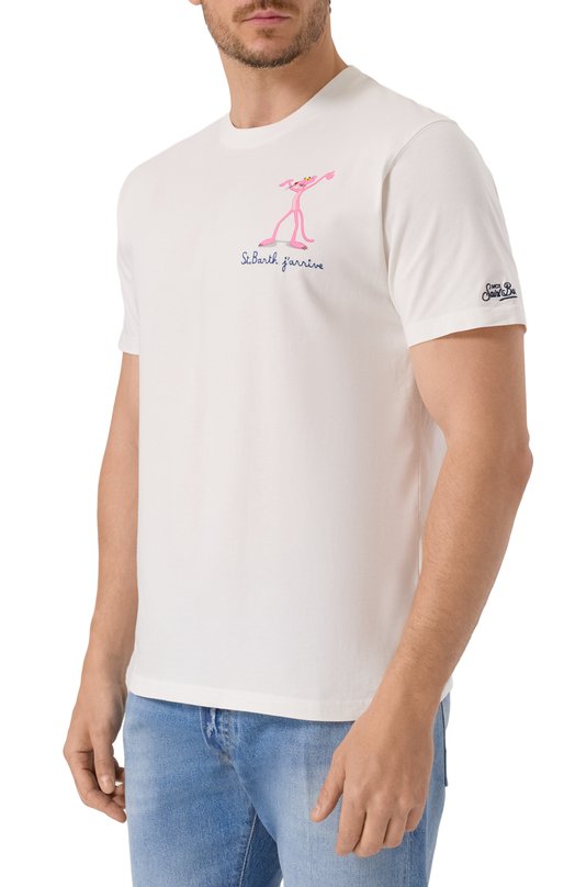 Хлопковая футболка MC2 Saint Barth STBM TSHIRT MAN/05390H Белый  STBM TSHIRT MAN/05390H Фото 3