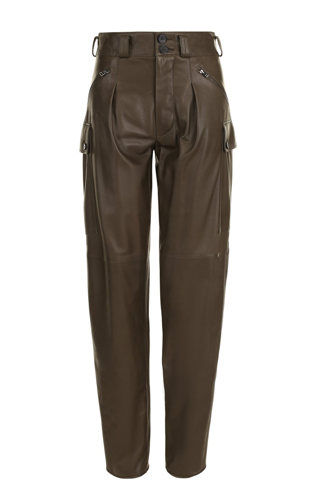 Однотонные кожаные брюки с защипами TOM FORD, арт. PAL640-LEX177, фото 1