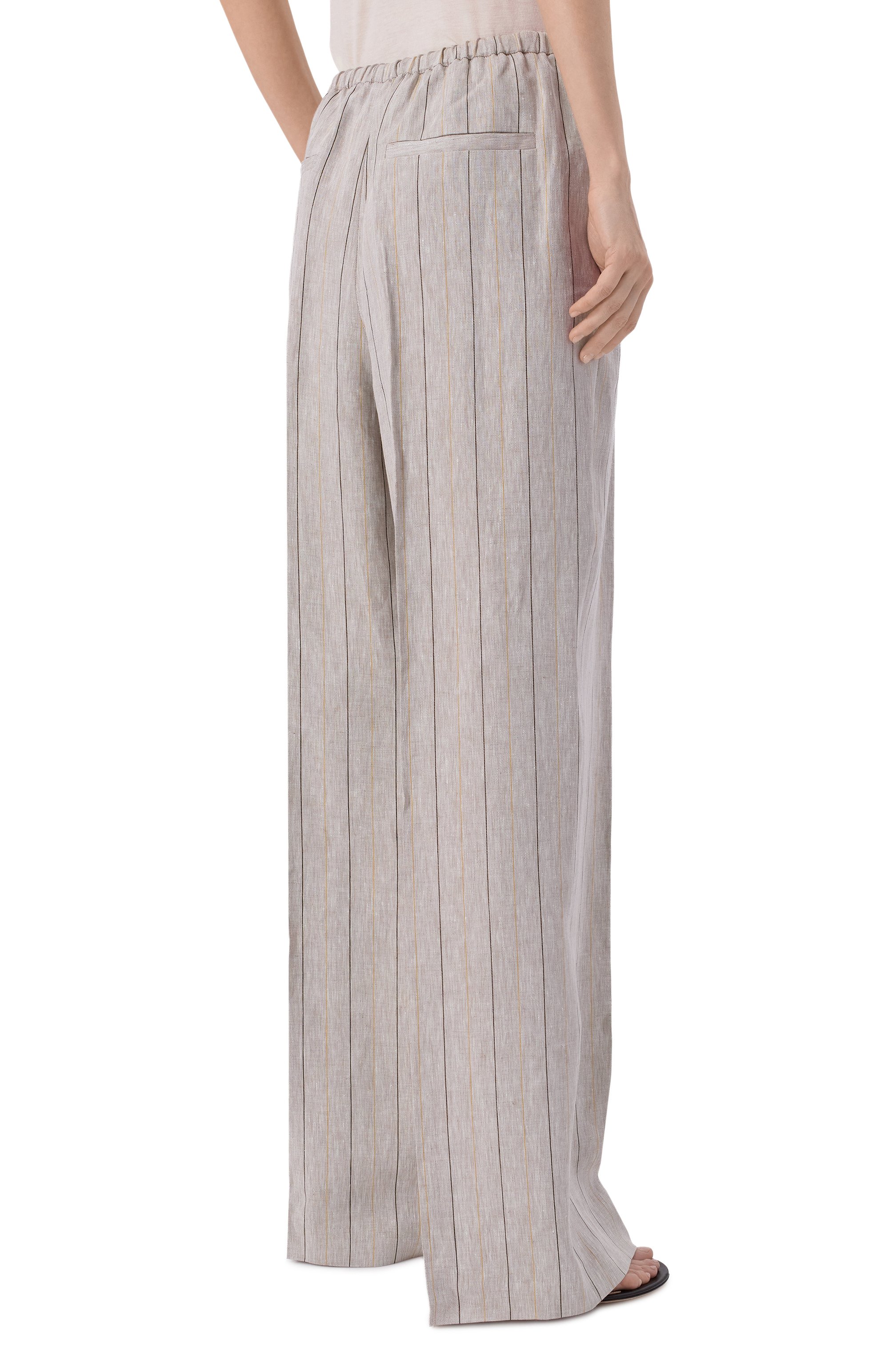 Льняные брюки 12 STOREEZ светло-серого цвета по цене 19000 руб., арт. 137570, фото 4 Льняные брюки 12 STOREEZ, арт. 137570, фото 4