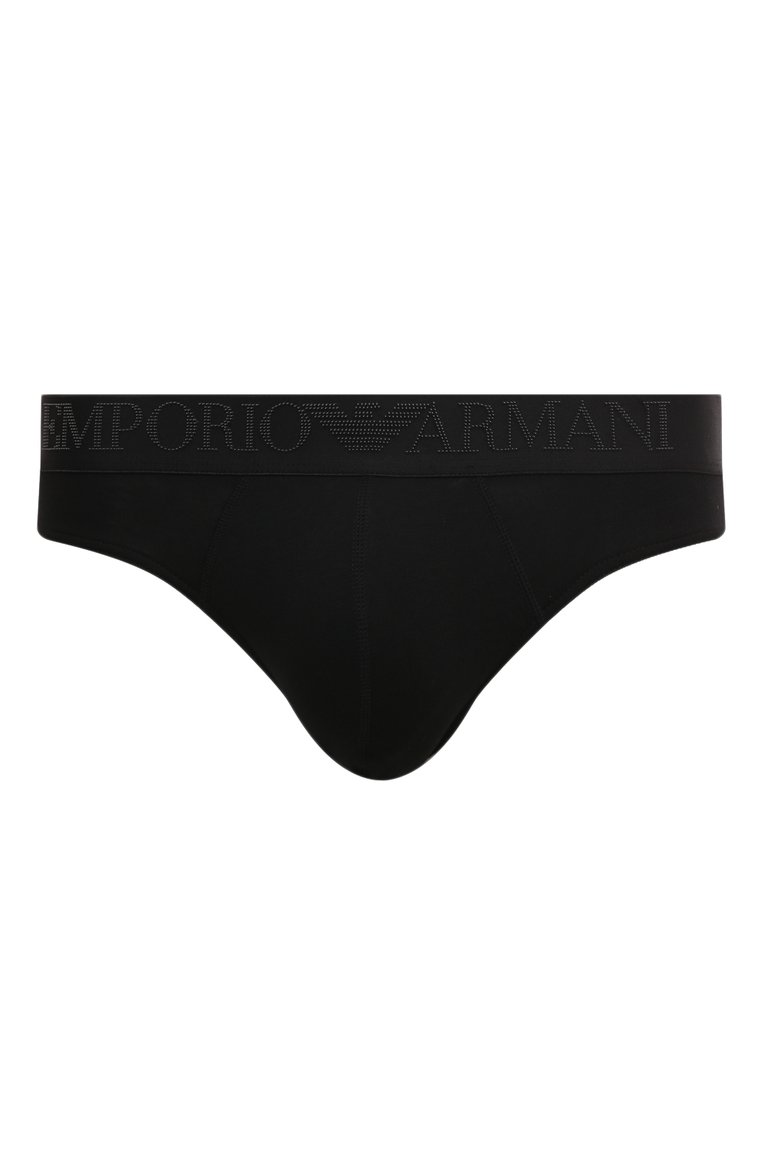 Мужские хлопковые брифы EMPORIO ARMANI черного цвета, арт. 110814/3F755 | Фото 1 (Кросс-КТ: бельё; Материал сплава: Проставлено; Нос: Не проставлено; Материал внешний: Хлопок; Мужское Кросс-КТ: Трусы)