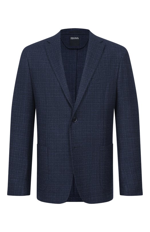 Шерстяной пиджак Zegna R850713/1D7SG0 Синий R850713/1D7SG0