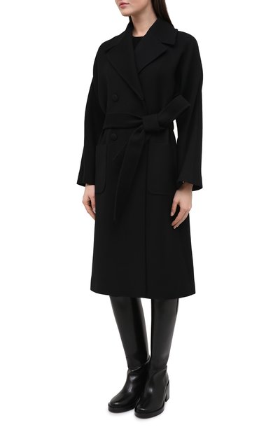 Шерстяное пальто DOLCE & GABBANA черного цвета по цене 279500 руб., арт. F0AJ0T/FU2TS, фото 3 Шерстяное пальто DOLCE & GABBANA, арт. F0AJ0T/FU2TS, фото 3