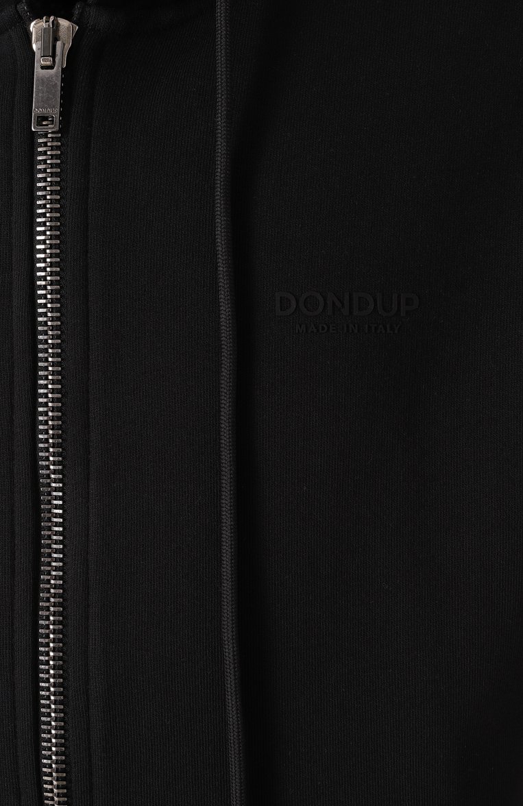 Мужской хлопковая толстовка DONDUP черного цвета, арт. UF683/KF0196U-DU6 | Фото 6 (Драгоценные камни: Проставлено; Длина (для топов): Стандартные; Материал сплава: Проставлено; Рукава: Длинные; Материал внешний: Хлопок; Мужское Кросс-КТ: Толстовка-одежда; Стили: Кэжуэл)