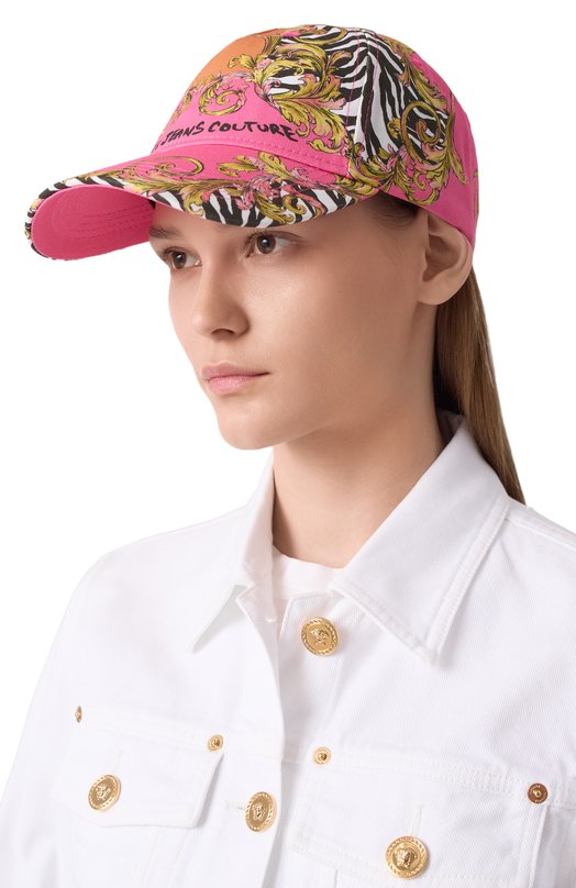 Хлопковая бейсболка Versace Jeans Couture 78HAZK59/ZG371 Разноцветный  78HAZK59/ZG371 Фото 2