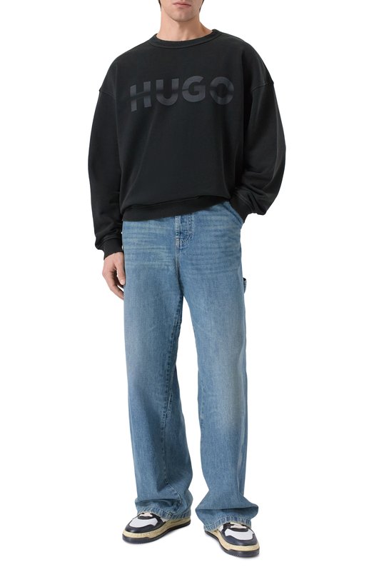Хлопковый свитшот HUGO Blue 50548342 Серый  50548342 Фото 2