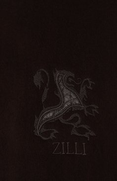 Мужской шарф с отделкой из кожи аллигатора ZILLI темно-коричневого цвета, арт. SWF001M0310VBLE00N003 | Фото 4 (Материал сплава: Проставлено; Материал: Текстиль, Шерсть, Кашемир; Нос: Не проставлено; Кросс-КТ: кашемир; Мужское Кросс-КТ: Шарфы - с бахромой)