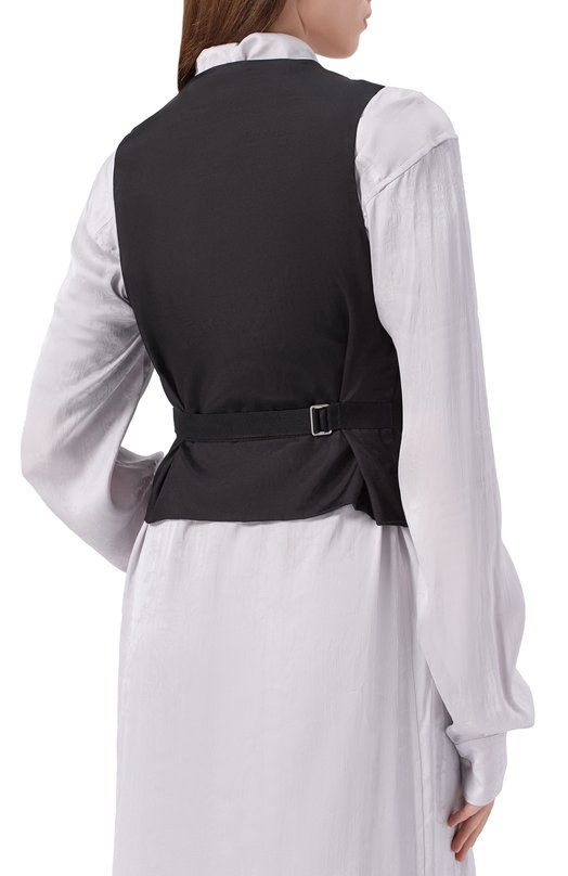 Хлопковый жилет Ann Demeulemeester B0013555/FA696 Чёрный  B0013555/FA696 Фото 4