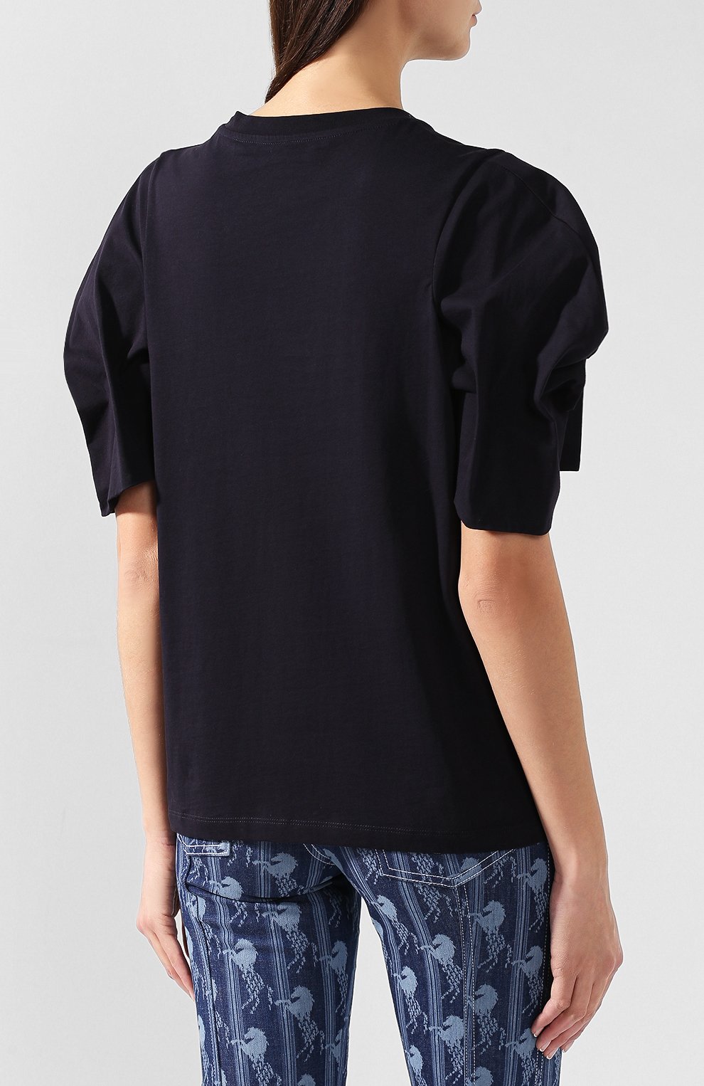 Хлопковая футболка VICTORIA, VICTORIA BECKHAM, арт. JYVV 107 PSS19 C0TT0N JERSEY/P0PLIN, фото 4