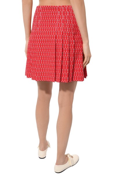 Юбка из хлопка и шерсти GUCCI красного цвета по цене 141120 руб., арт. 633220 ZAFBK, фото 4 Юбка из хлопка и шерсти GUCCI, арт. 633220 ZAFBK, фото 4