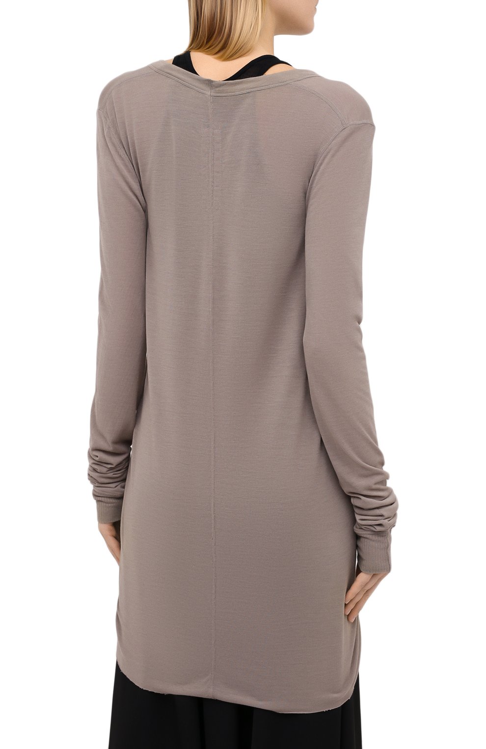 Лонгслив из вискозы и шелка RICK OWENS серого цвета по цене 29950 руб., арт. RP20F2200/JS, фото 4 Лонгслив из вискозы и шелка RICK OWENS, арт. RP20F2200/JS, фото 4