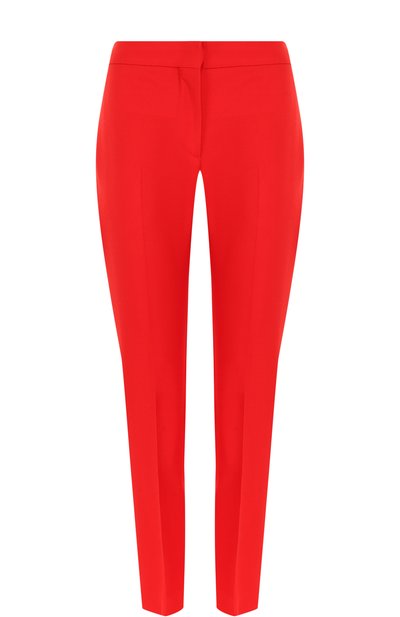 Женские однотонные укороченные брюки из смеси шерсти и шелка ALEXANDER MCQUEEN, арт. 460085/QKJ09