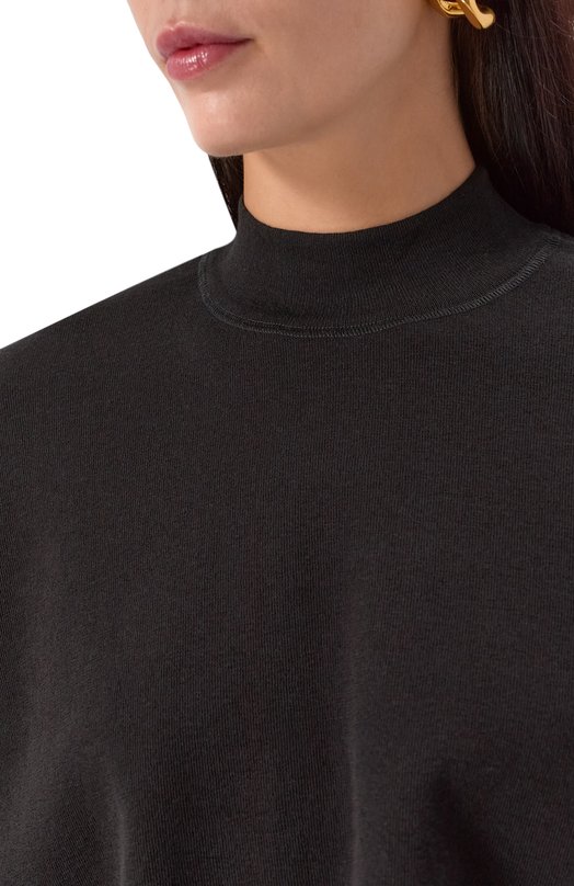 Футболка из хлопка и шерсти Alaia AA9H1232K083B Чёрный  AA9H1232K083B Фото 5