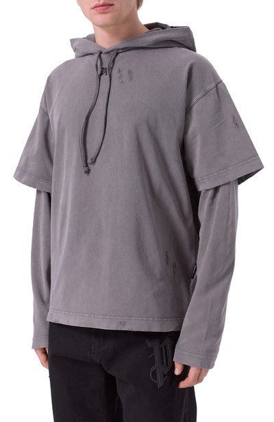 Хлопковое худи PALM ANGELS, арт. PMBB178F25FLE001, фото 3