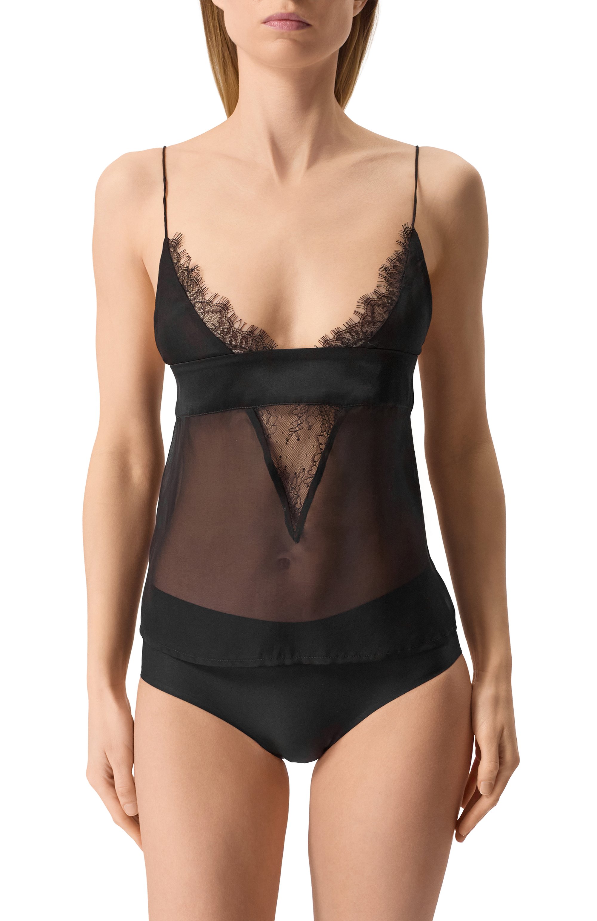 Шелковый топ LIVY черного цвета по цене 30870 руб., арт. 654816705, фото 2 Шелковый топ LIVY, арт. 654816705, фото 2