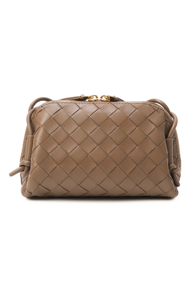 Женская сумка concert pouch BOTTEGA VENETA светло-коричневого цвета, арт. 794258/VCPP1 | Фото 6 (Ремень/цепочка: На ремешке; Материал: Натуральная кожа; Размер: mini; Автоматизация состава: Проставлено; Автоматизация ТО: Проставлено)