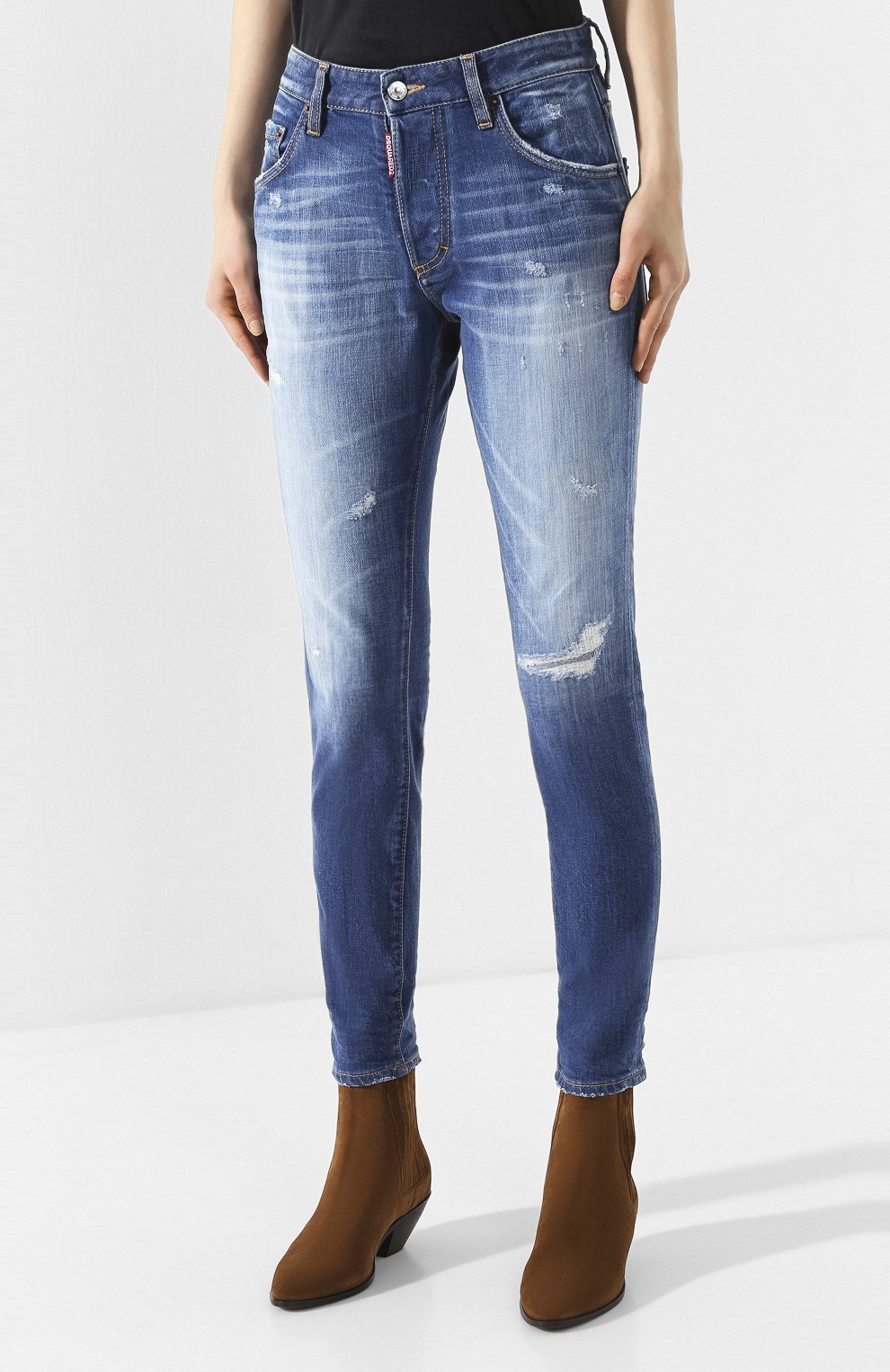 Джинсы DSQUARED2 синего цвета по цене 47000 руб., арт. S75LB0279/S30663, фото 3 Джинсы DSQUARED2, арт. S75LB0279/S30663, фото 3