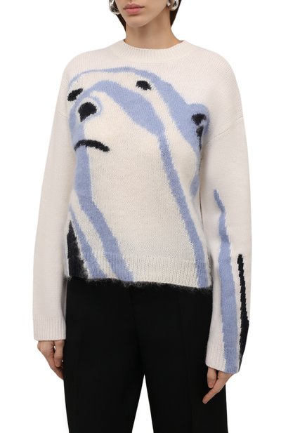 Шерстяной пуловер polar bear KENZO кремового цвета по цене 39700 руб., арт. FB62PU6453SF, фото 3 Шерстяной пуловер polar bear KENZO, арт. FB62PU6453SF, фото 3