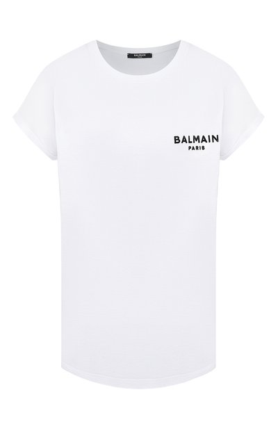 Женская хлопковая футболка BALMAIN, арт. TF11351/I382