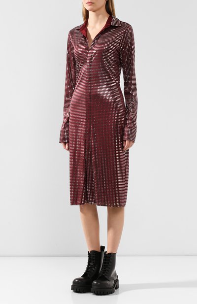 Платье BOTTEGA VENETA бордового цвета по цене 257500 руб., арт. 590111/VKFI0, фото 3 Платье BOTTEGA VENETA, арт. 590111/VKFI0, фото 3