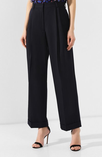 Шерстяные брюки DRIES VAN NOTEN темно-синего цвета по цене 47950 руб., арт. 191-10920-7228, фото 3 Шерстяные брюки DRIES VAN NOTEN, арт. 191-10920-7228, фото 3