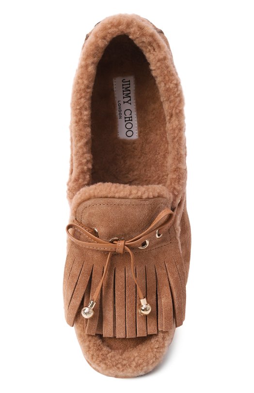 Мокасины Manon F из овчины Jimmy Choo MAN0N/F/VQQ Коричневый  MAN0N/F/VQQ Фото 6