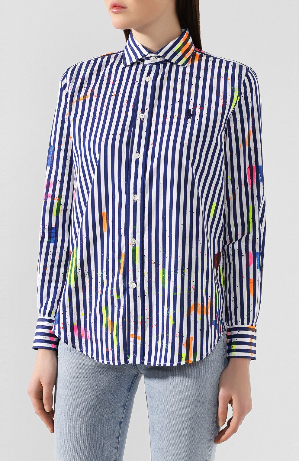 Хлопковая рубашка POLO RALPH LAUREN синего цвета по цене 23650 руб., арт. 211784162, фото 3 Хлопковая рубашка POLO RALPH LAUREN, арт. 211784162, фото 3