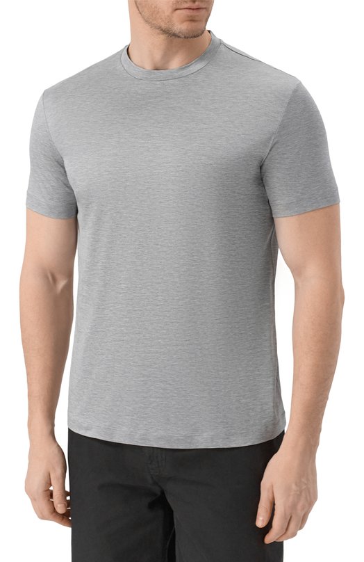 Футболка из шелка и хлопка Giorgio Armani 3KSM77/SJZHZ Серый  3KSM77/SJZHZ Фото 3
