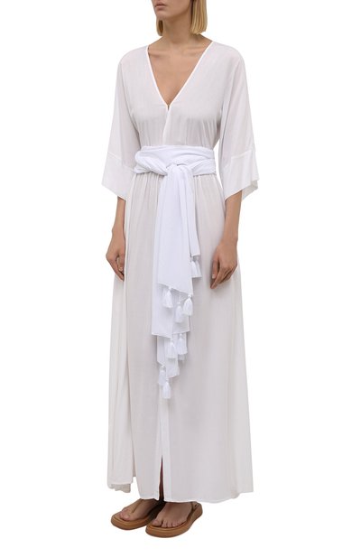 Туника из вискозы ERIKA PENA кремового цвета по цене 32950 руб., арт. VER0MAXIDRESS/CREAM, фото 3 Туника из вискозы ERIKA PENA, арт. VER0MAXIDRESS/CREAM, фото 3