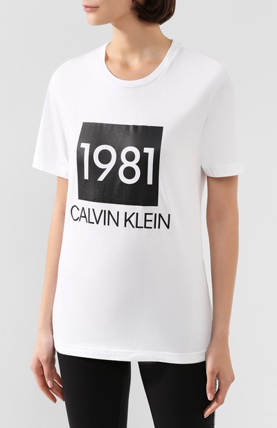 Хлопковая футболка CALVIN KLEIN белого цвета по цене 4600 руб., арт. QS6343E, фото 3 Хлопковая футболка CALVIN KLEIN, арт. QS6343E, фото 3