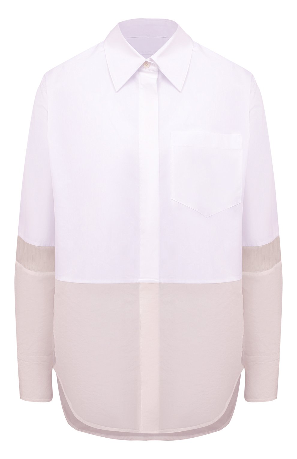 Хлопковая рубашка HELMUT LANG белого цвета по цене 56300 руб., арт. N01HW502, фото 1 Хлопковая рубашка HELMUT LANG, арт. N01HW502, фото 1