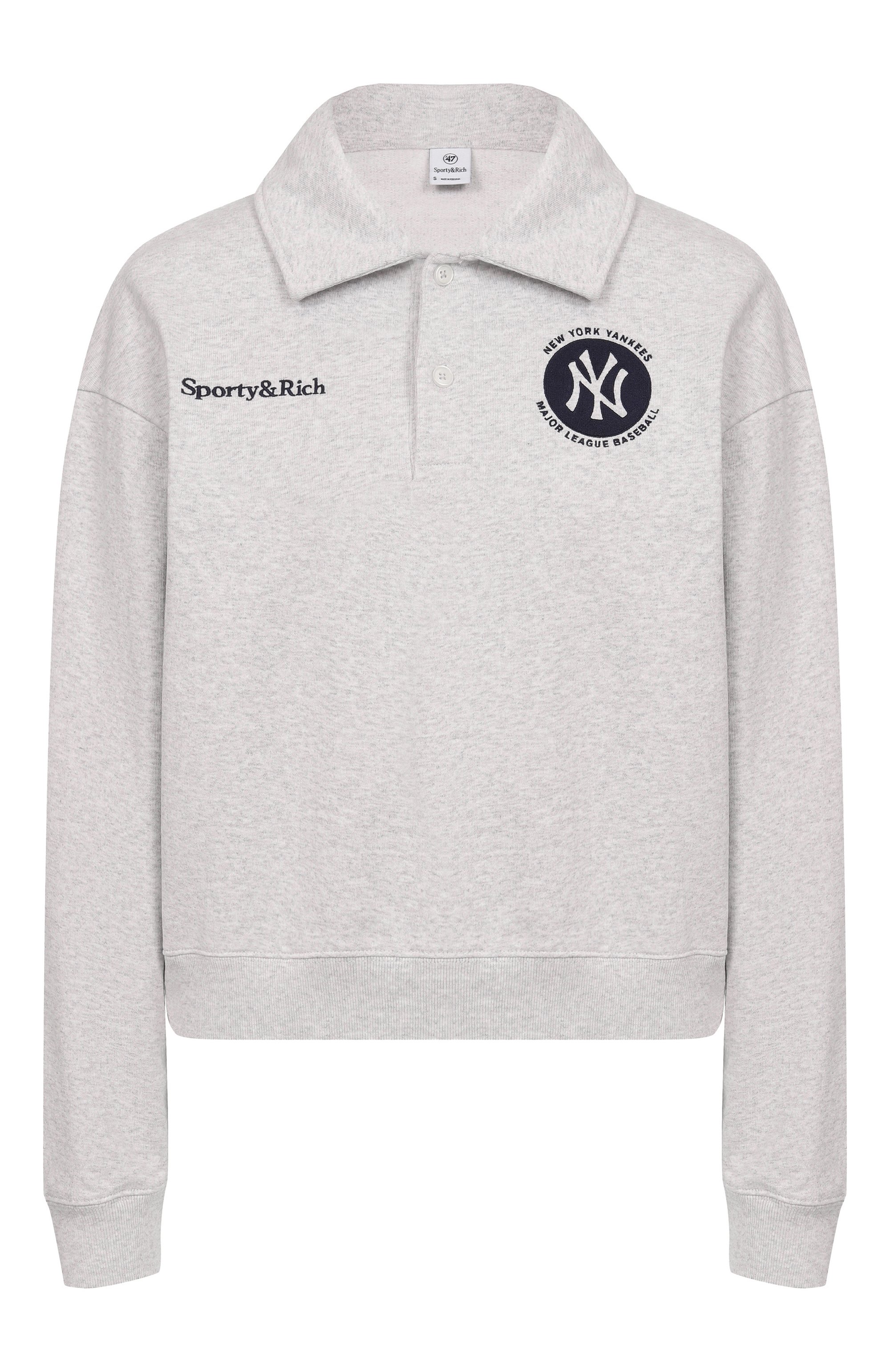 Хлопковое поло sporty & rich x '47 & the new york yankees SPORTY AND RICH, арт. ST072623659GY03, фото 1