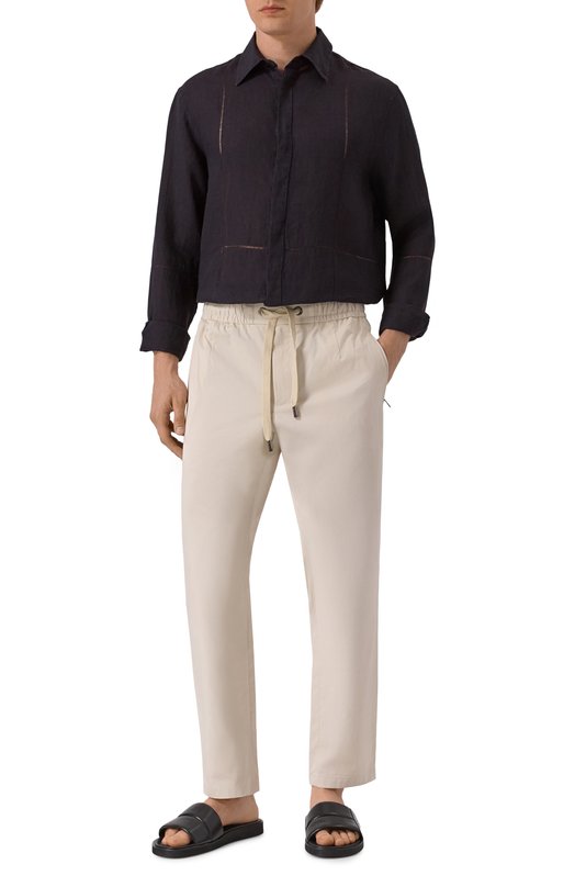 Кожаные шлепанцы Kiton USSA301N0123301 Чёрный  USSA301N0123301 Фото 2