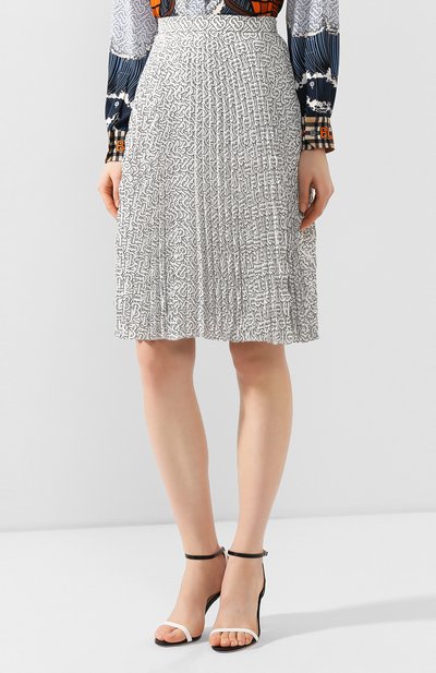 Плиссированная юбка BURBERRY черно-белого цвета по цене 170500 руб., арт. 4564351, фото 3 Плиссированная юбка BURBERRY, арт. 4564351, фото 3