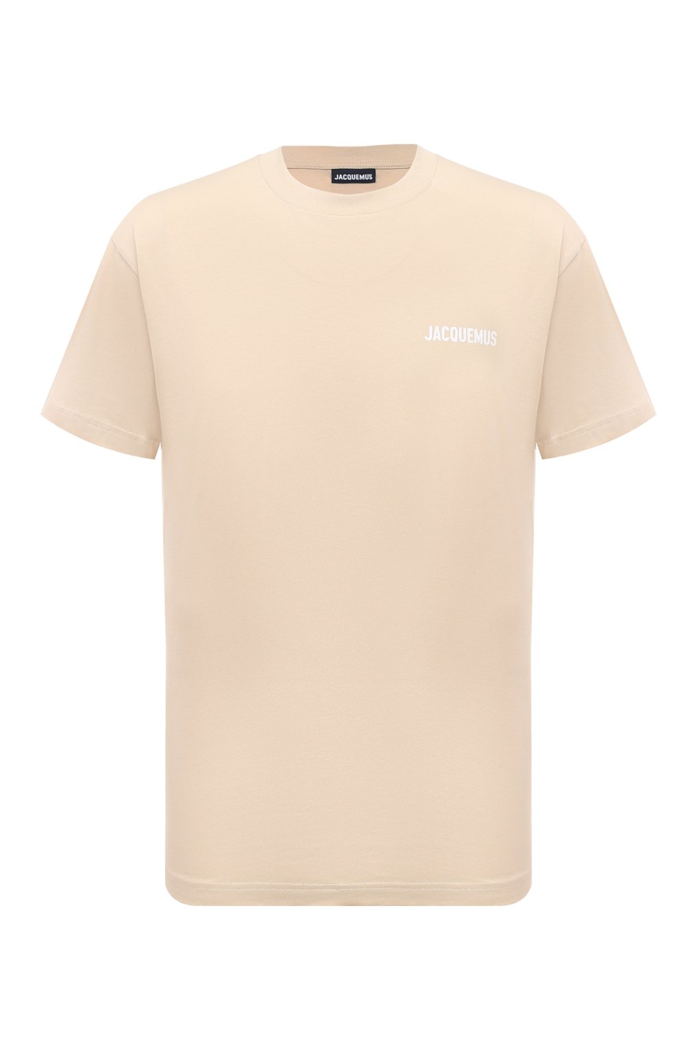 Хлопковая футболка JACQUEMUS бежевого цвета по цене 11350 руб., арт. 21H/216JS207-2480, фото 1 Хлопковая футболка JACQUEMUS, арт. 21H/216JS207-2480, фото 1