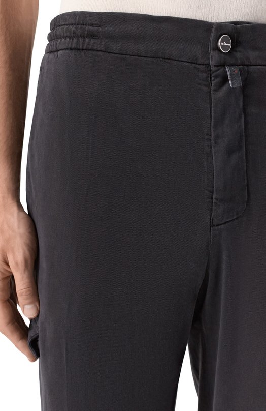 Брюки-карго из лиоцелла Kiton UPLACTK0606H03 Чёрный  UPLACTK0606H03 Фото 5