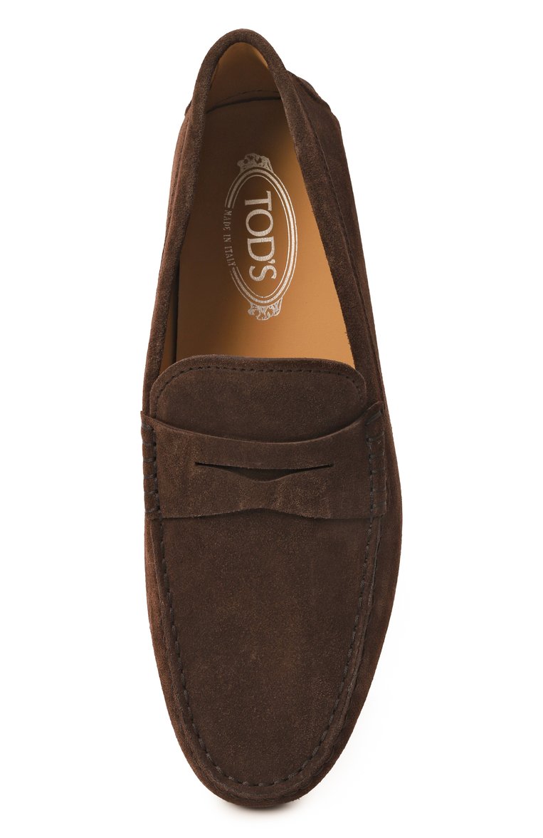 Мужские замшевые мокасины city gommino TOD’S темно-коричневого цвета, арт. XXM42C00640RE0 | Фото 6 (Материал внешний: Натуральная кожа, Замша; Нос: Не проставлено; Материал внутренний: Натуральная кожа; Стили: Кэжуэл)