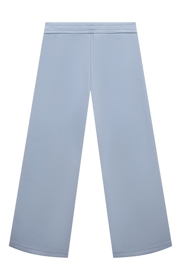 Детские хлопковые брюки EMPORIO ARMANI голубого цвета, арт. 6R3P03/1JHSZ | Фото 2 (Нос: Не проставлено; Материал внешний: Хлопок; Случай: Повседневный)